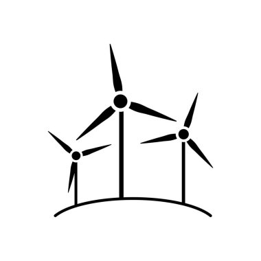 Yel değirmeni ikonu tasarım şablonu izole edildi