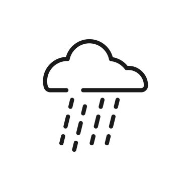 Yağmur simgesi tasarımı çizimi izole edildi