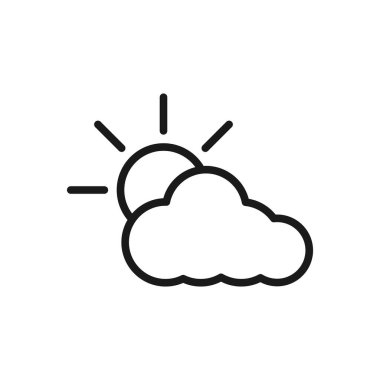 Güneşli bulut simgesi tasarımı çizimi izole edildi