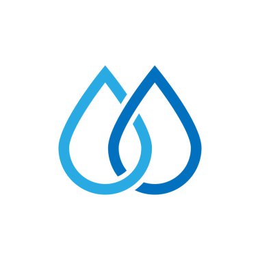 Su damlası simgesi tasarım çizelgesi izole edildi