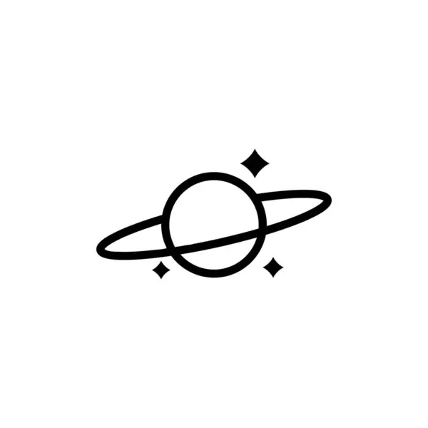 Saturne Planète Icône Conception Ligne Illustration Isolé Illustration De Stock