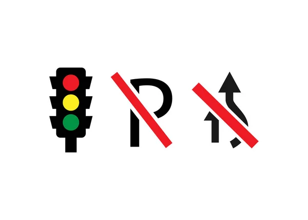 Verkehrszeichen Symbol Design Vorlage Vektor Isolierte Illustration — Stockvektor