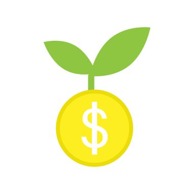 Dolar yatırım simgesi tasarım şablonu izole illüstrasyon