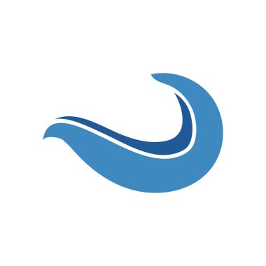 Mavi dalga simgesi tasarımı Clipart şablonu izole edildi