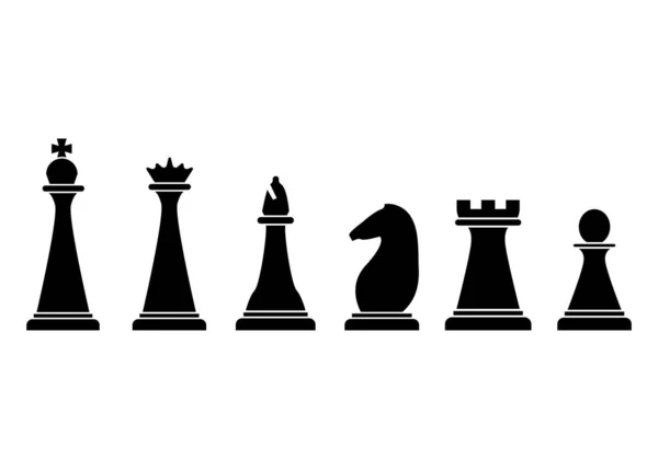 Σκάκι Κομμάτια Εικονίδιο Σιλουέτα Σχεδιασμό Πρότυπο Διάνυσμα Απομονωμένο — Διανυσματικό Αρχείο
