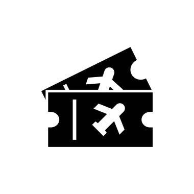 Bilet simgesi siluet tasarım şablonu izole edildi