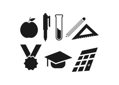 Eğitim simgesi tasarım şablonu izole edilmiş illüstrasyon