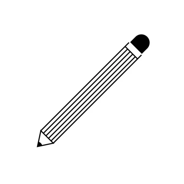 Ołówek Ikona Linia Konstrukcja Szablon Wektor Izolowane Ilustracja — Wektor stockowy