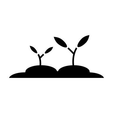 Filiz simgesi silueti tasarım şablonu çizimi izole edildi