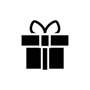 Hediye simgesi siluet tasarım şablonu izole edildi