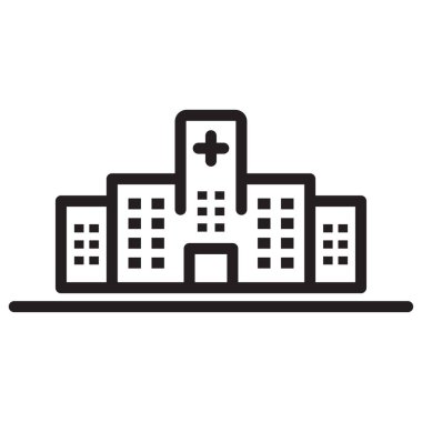 Hastane simgesi tasarım şablonu izole edildi