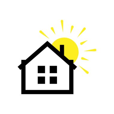 Ev simgesi tasarım şablonu çizimi izole edildi