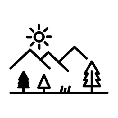 Dağ simgesi tasarım şablonu izole illüstrasyon