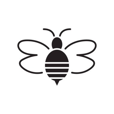 Arı simgesi tasarımı şablonu izole edildi