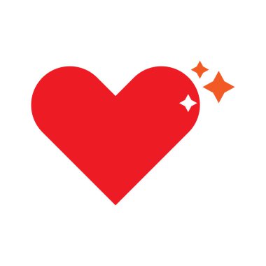 Kalp simgesi tasarım şablonu izole illüstrasyon