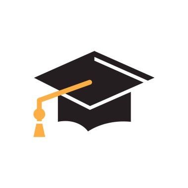 Mezuniyet simgesi tasarım şablonu izole resimleme