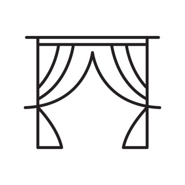 Perde simgesi tasarım şablonu izole illüstrasyon