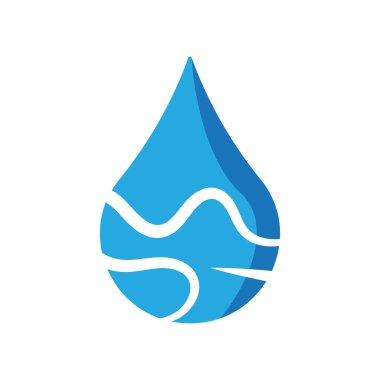 Su damlası simge tasarım şablonu izole illüstrasyon