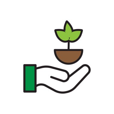 Filiz bitkisi ikon tasarım şablonu izole illüstrasyon