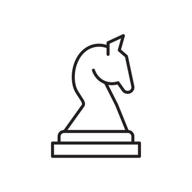 Satranç Şövalyesi logo tasarım şablonu izole çizimi