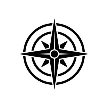 Pusula simgesi tasarımı siluet şablonu çizimi