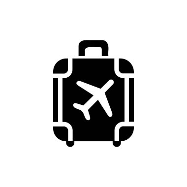 Seyahat çantası simgesi tasarımı siluet şablonu çizimi