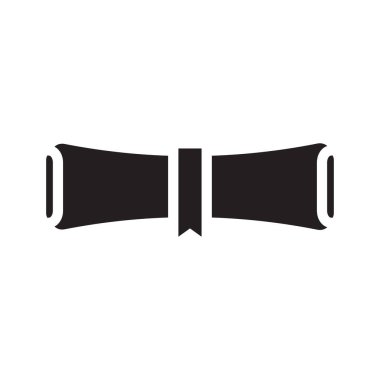 Diploma simgesi logo siluet tasarım şablonu izole edildi