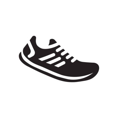 Sneaker simgesi logo siluet tasarım şablonu izole illüstrasyon