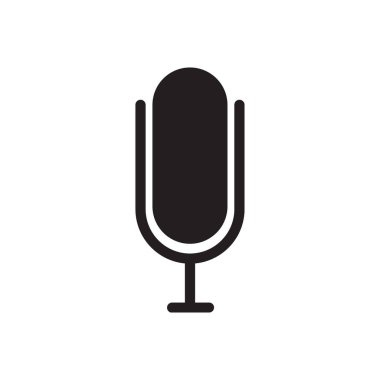 Mic podcast simgesi logo tasarımı şablonu izole edilmiş illüstrasyon