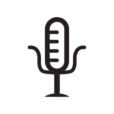 Mic podcast simgesi logo tasarımı şablonu izole edilmiş illüstrasyon
