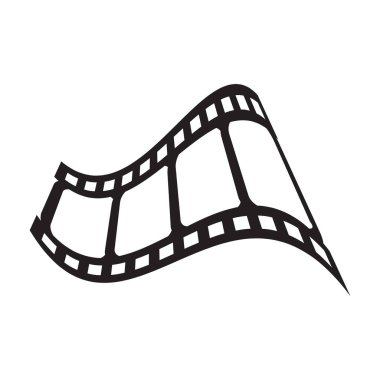 Film makarası simgesi logo tasarım şablonu izole resimleme