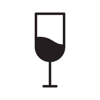 Şarap cam simgesi logo tasarımı şablonu izole edildi