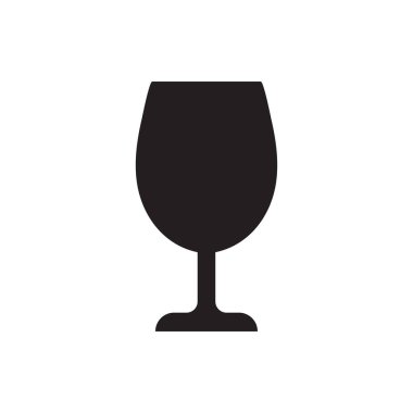 Şarap cam simgesi logo tasarımı şablonu izole edildi