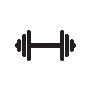 Dumbbell simge logo tasarım şablonu izole çizimi