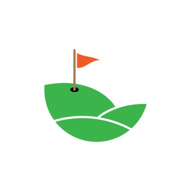 Golf tee simgesi logo tasarım şablonu izole resimleme