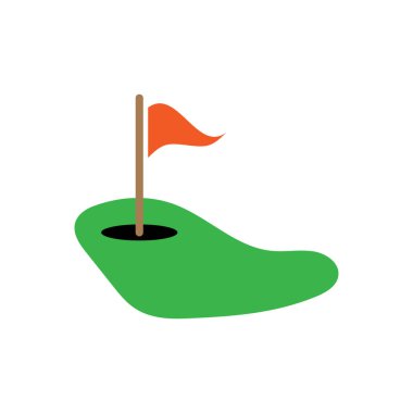 Golf tee simgesi logo tasarım şablonu izole resimleme