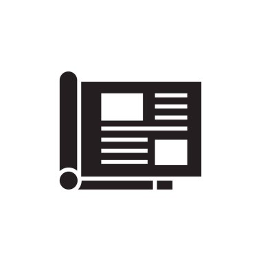 Dergi simgesi logo tasarım şablonu izole resimleme