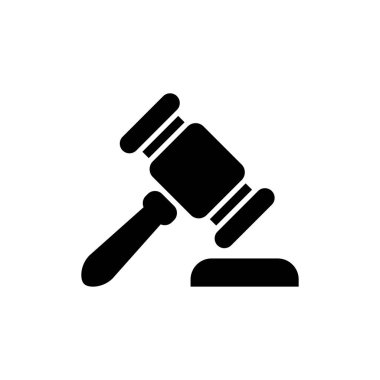 Gavel simge logo tasarımı şablonu izole edilmiş illüstrasyon