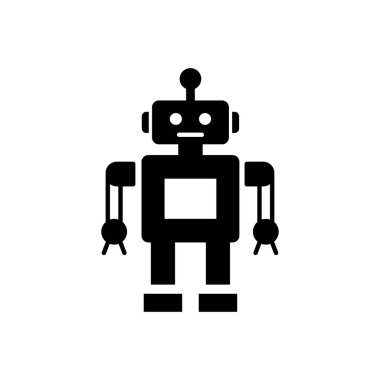 Robot simgesi logo tasarımı şablonu izole edilmiş illüstrasyon