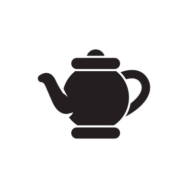 Çay demliği simgesi logo tasarım şablonu izole illüstrasyon