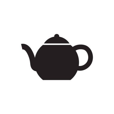 Çay demliği simgesi logo tasarım şablonu izole illüstrasyon