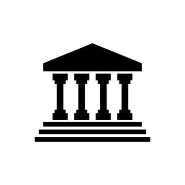 Mahkeme simgesi logo tasarımı şablonu izole edilmiş illüstrasyon