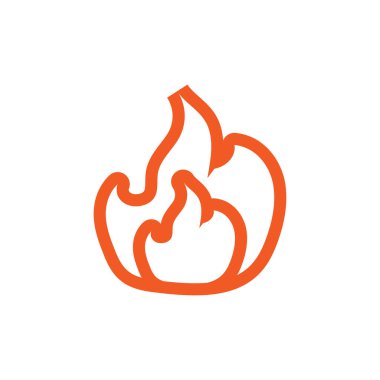 Ateş simgesi logo tasarım şablonu izole illüstrasyon