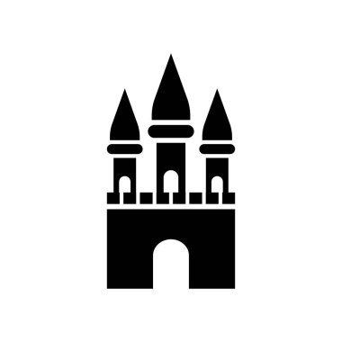 Castle simgesi logo tasarım şablonu izole edilmiş illüstrasyon
