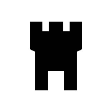 Castle simgesi logo tasarım şablonu izole edilmiş illüstrasyon