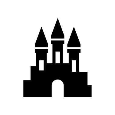 Castle simgesi logo tasarım şablonu izole edilmiş illüstrasyon