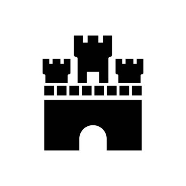 Castle simgesi logo tasarım şablonu izole edilmiş illüstrasyon