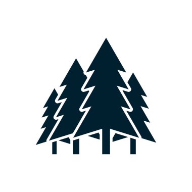 Çam ağacı simgesi logo tasarım şablonu izole resimleme