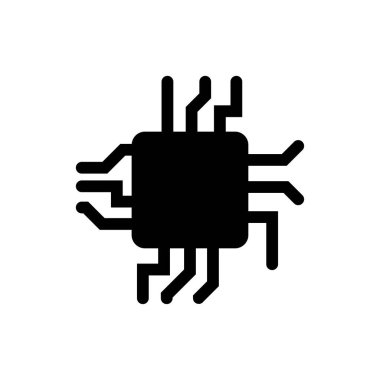 İşlemci simgesi logo tasarımı şablonu izole çizimi