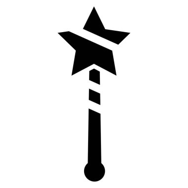 Sihirli çubuk simgesi logo tasarımı şablonu izole çizimi